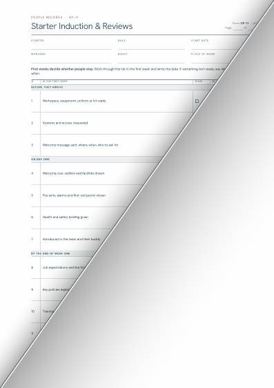 Starter Induction and Reviews