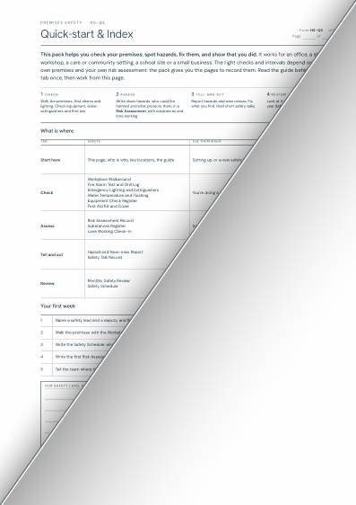 The quick-start and index sheet