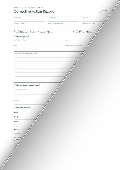 Corrective Action Record