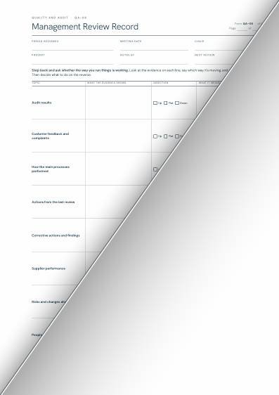Management Review Record